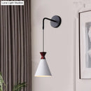 GobekUsa Minimalist Iron Wall Sconce with Conical Design - 1 Head, Black/Grey/White, Wall Mount