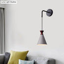 GobekUsa Minimalist Iron Wall Sconce with Conical Design - 1 Head, Black/Grey/White, Wall Mount