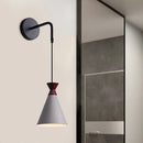 GobekUsa Minimalist Iron Wall Sconce with Conical Design - 1 Head, Black/Grey/White, Wall Mount