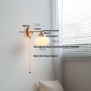 GobekUsa Iron Wood LED Wall Light Fixture Rotate Bedside Lamp Aplique Pared