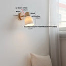 GobekUsa Iron Wood LED Wall Light Fixture Rotate Bedside Lamp Aplique Pared