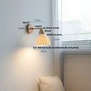 GobekUsa Iron Wood LED Wall Light Fixture Rotate Bedside Lamp Aplique Pared