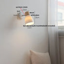 GobekUsa Iron Wood LED Wall Light Fixture Rotate Bedside Lamp Aplique Pared