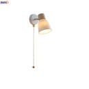 GobekUsa Iron Wood LED Wall Light Fixture Rotate Bedside Lamp Aplique Pared