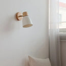 GobekUsa Iron Wood LED Wall Light Fixture Rotate Bedside Lamp Aplique Pared