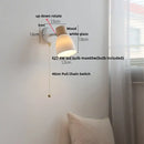 GobekUsa Iron Wood LED Wall Light Fixture Rotate Bedside Lamp Aplique Pared
