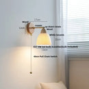 GobekUsa Iron Wood LED Wall Light Fixture Rotate Bedside Lamp Aplique Pared