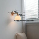 GobekUsa Iron Wood LED Wall Light Fixture Rotate Bedside Lamp Aplique Pared