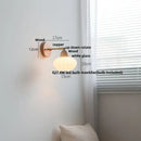 GobekUsa Iron Wood LED Wall Light Fixture Rotate Bedside Lamp Aplique Pared