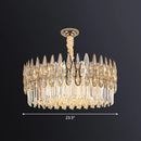GobekUsa Minimalist K9 Crystal Drum Pendant Light for Living Room Chandelier