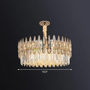 GobekUsa Minimalist K9 Crystal Drum Pendant Light for Living Room Chandelier