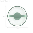 GobekUsa Minimalist LED Acrylic Wall Lamp in Green - White/Warm Light, 12.5"/16.5" Dia