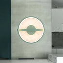 GobekUsa Minimalist LED Acrylic Wall Lamp in Green - White/Warm Light, 12.5"/16.5" Dia