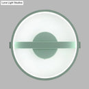 GobekUsa Minimalist LED Acrylic Wall Lamp in Green - White/Warm Light, 12.5"/16.5" Dia