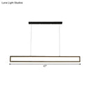 GobekUsa Minimalist LED Black Pendant Lamp with Rectangle Frame Iron Island Fixture in Warm/White Light
