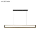 GobekUsa Minimalist LED Black Pendant Lamp with Rectangle Frame Iron Island Fixture in Warm/White Light