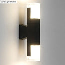 GobekUsa Minimalist LED Courtyard Wall Lamp in Black, with Warm/White Light and Acrylic 1/2 Head Sconce