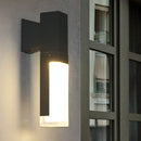 GobekUsa Minimalist LED Courtyard Wall Lamp in Black, with Warm/White Light and Acrylic 1/2 Head Sconce
