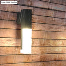 GobekUsa Minimalist LED Courtyard Wall Lamp in Black, with Warm/White Light and Acrylic 1/2 Head Sconce