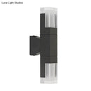 GobekUsa Minimalist LED Courtyard Wall Lamp in Black, with Warm/White Light and Acrylic 1/2 Head Sconce