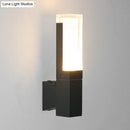 GobekUsa Minimalist LED Courtyard Wall Lamp in Black, with Warm/White Light and Acrylic 1/2 Head Sconce
