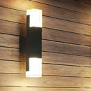 GobekUsa Minimalist LED Courtyard Wall Lamp in Black, with Warm/White Light and Acrylic 1/2 Head Sconce