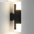 GobekUsa Minimalist LED Courtyard Wall Lamp in Black, with Warm/White Light and Acrylic 1/2 Head Sconce