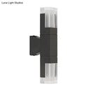 GobekUsa Minimalist LED Courtyard Wall Lamp in Black, with Warm/White Light and Acrylic 1/2 Head Sconce