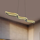 GobekUsa Minimalist LED Crystal Ceiling Light for Restaurant with Silver Island Pendant