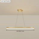 GobekUsa Minimalist LED Gold Plated Pendant Light Fixture for Table - Metal Oblong Design