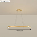 GobekUsa Minimalist LED Gold Plated Pendant Light Fixture for Table - Metal Oblong Design