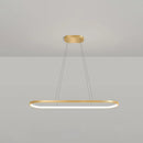 GobekUsa Minimalist LED Gold Plated Pendant Light Fixture for Table - Metal Oblong Design