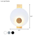 GobekUsa Minimalist LED Metal Disk Wall Light Fixture with Wood Backplate - Black/Grey/White