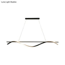 GobekUsa Minimalist LED Hanging Island Light for Dining Room  in Black, Warm/White Light