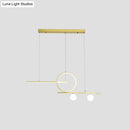 GobekUsa Minimalist LED Island Ceiling Light with Globe Acrylic Shade for Dining Room and Kitchen