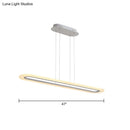 GobekUsa Minimalist LED Island Light Fixture - Acrylic Oblong Design