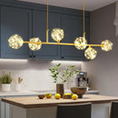 GobekUsa Minimalist LED Pendant Light with Clear Glass Sphere Shade and Brass Finish