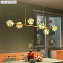 GobekUsa Minimalist LED Pendant Light with Clear Glass Sphere Shade and Brass Finish