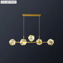 GobekUsa Minimalist LED Pendant Light with Clear Glass Sphere Shade and Brass Finish