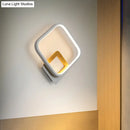 GobekUsa Minimalist LED Square Wall Sconce Light - White Metal Wall Mounted Lamp for Bedroom