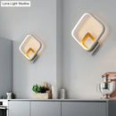 GobekUsa Minimalist LED Square Wall Sconce Light - White Metal Wall Mounted Lamp for Bedroom