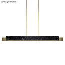 GobekUsa Minimalist LED Suspension Lighting Fixture: Rectangular Island Light with Marble Accent, Ideal for Dining Areas
