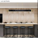 GobekUsa Minimalist LED Suspension Lighting Fixture: Rectangular Island Light with Marble Accent, Ideal for Dining Areas