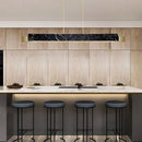 GobekUsa Minimalist LED Suspension Lighting Fixture: Rectangular Island Light with Marble Accent, Ideal for Dining Areas