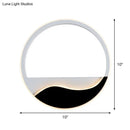 GobekUsa Minimalist LED Wall Light w/ Wave Patterned Acrylic Frame - black/white, warm/white
