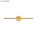 GobekUsa Minimalist LED Wall Sconce in Gold - Metal Linear & Round Vanity Light, 16"/23.5"/31.5" Wide