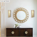 GobekUsa Minimalist LED Wall Sconce Light in Gold for Living Room - Metal Rectangle Wall Mount Lamp