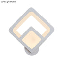 GobekUsa Minimalist LED Wall Sconce Light with Acrylic Shade - White Square/Oval - Wall Mounted Lamp - Warm/White