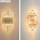 GobekUsa Minimalist LED Wall Sconce Light with K9 Crystal Strip - Rhombus Design for Living Room