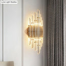 GobekUsa Minimalist LED Wall Sconce Light with K9 Crystal Strip - Rhombus Design for Living Room